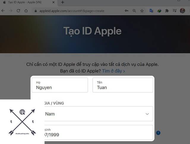 Hướng dẫn tạo ID Apple trên máy tính