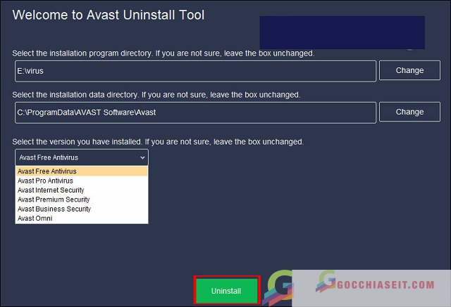 Gỡ Avast Free Antivirus bằng Avast Clear 2