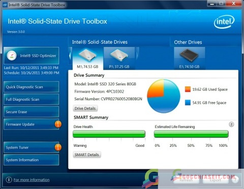 Intel Solid State Drive Toolbox – Phần mềm chăn sóc “sức khỏe” ổ SSD Intel