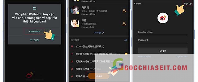 tạo weibo bằng gmail