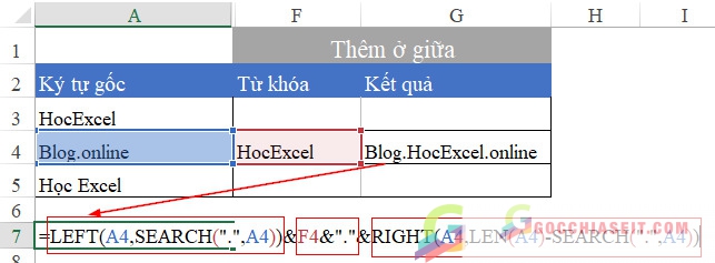 thêm ký tự vào đầu chuỗi trong excel