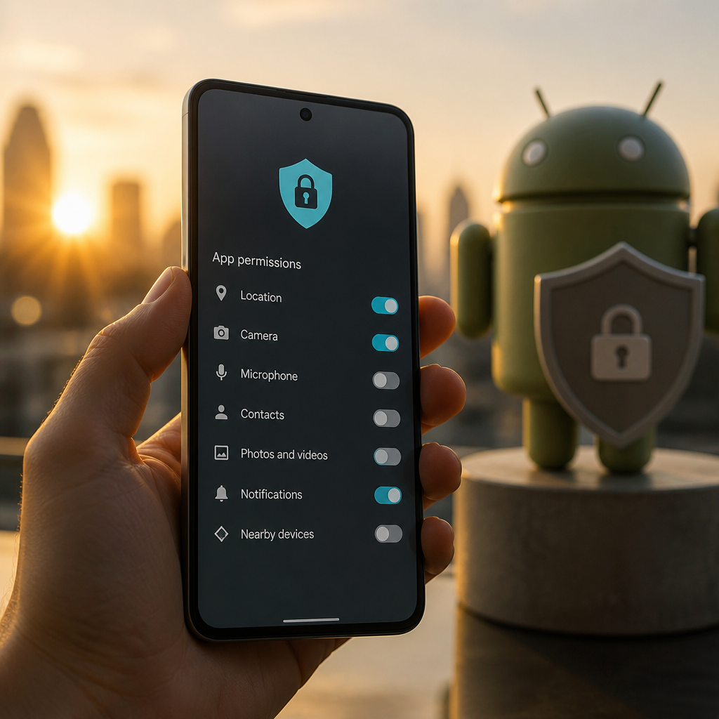 Màn hình quản lý quyền ứng dụng trên điện thoại Android mới nhất, cho phép người dùng tắt thu thập dữ liệu Android bằng cách kiểm soát quyền truy cập của các ứng dụng.